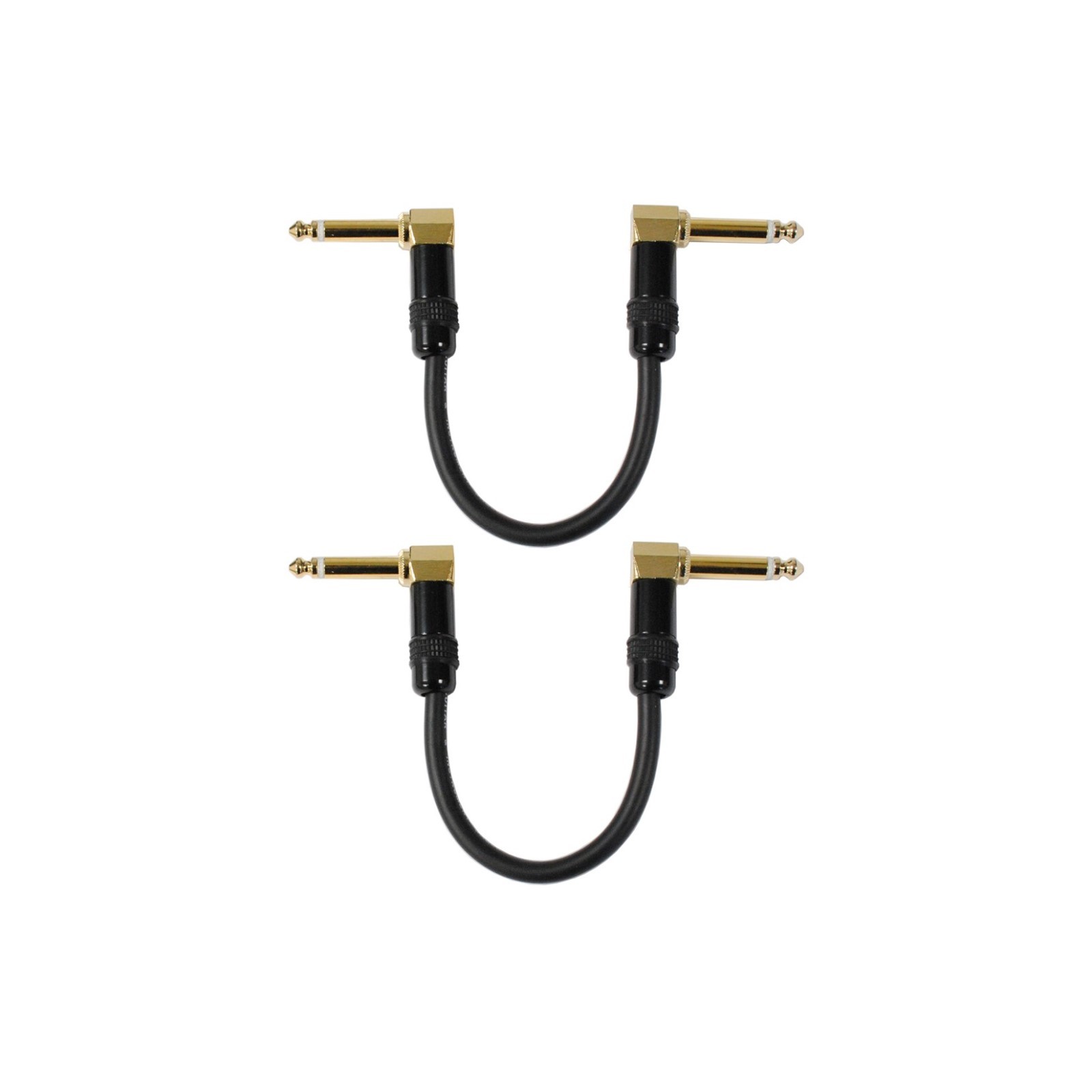 2 Pack 0.5 ft 1/4" TS Right Angle 6" Guitar Cable Effect Pedal Cord C27000P2
