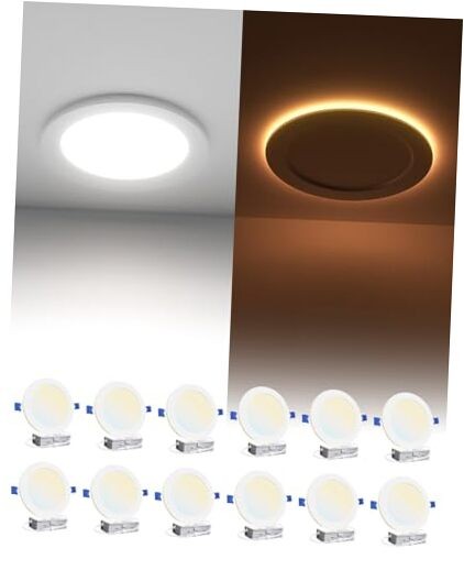 Pack LED Recessed Ceiling Light with Night Light, Dimmable, 2700K 6 Inch 12