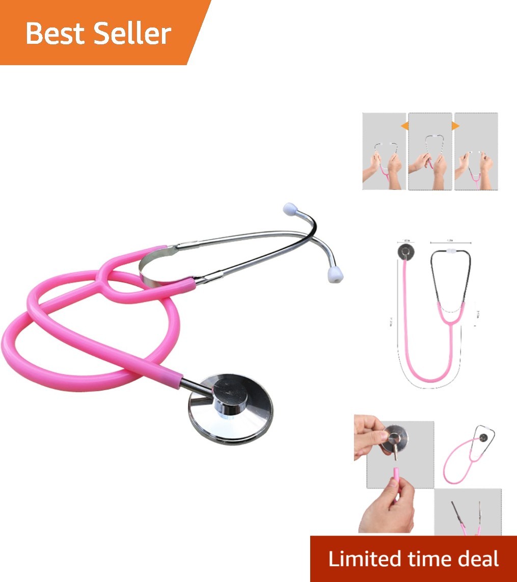 Realistic Dual Head Stethoscope in Pink – Ideal for Kids' Cosplay and Learning