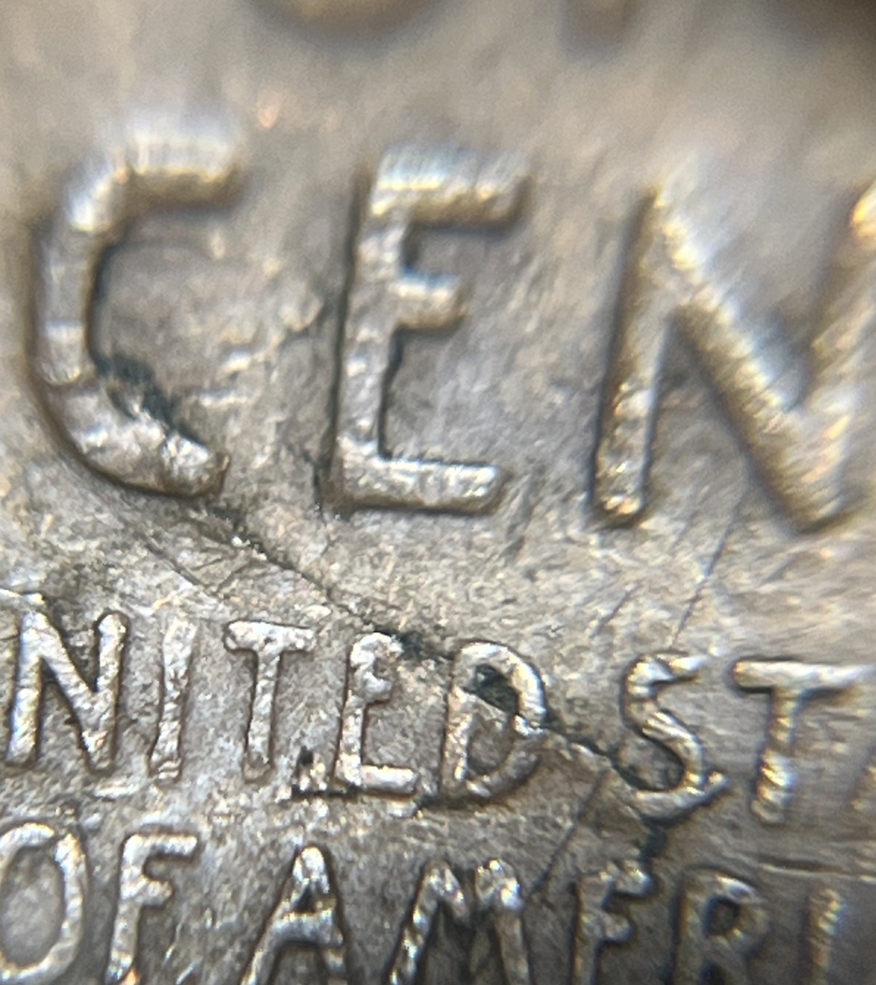 1945 S Wheat Penny Errors Major Strike Through Both Sides