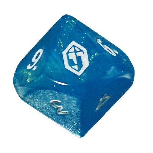 MTG 10-SIDED D10 LIFE COUNTER DICE Final Fantasy FIN Prerelease - Blue Crystal