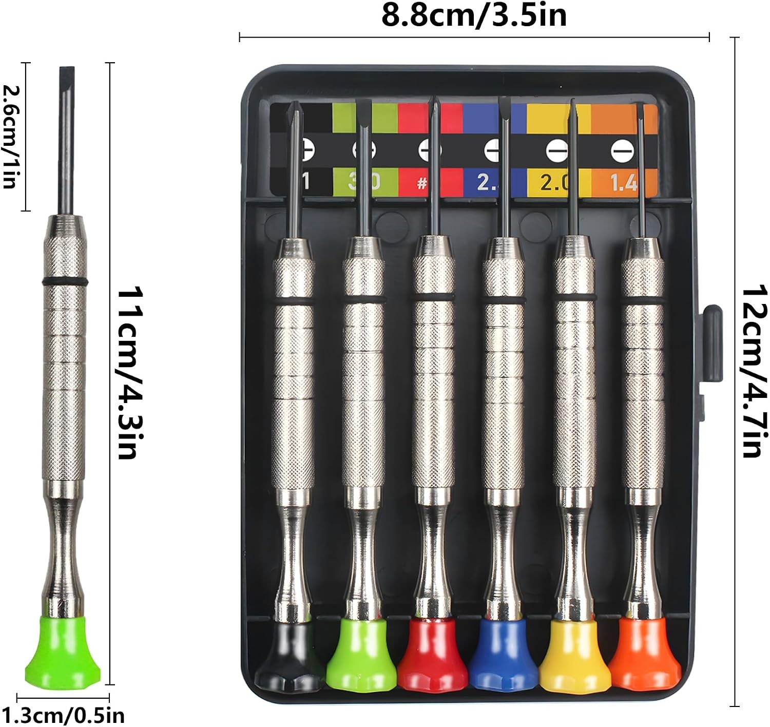 6Pcs Precision Screwdriver Set Micro Flathead Phillips Eyeglasses Watch Repair