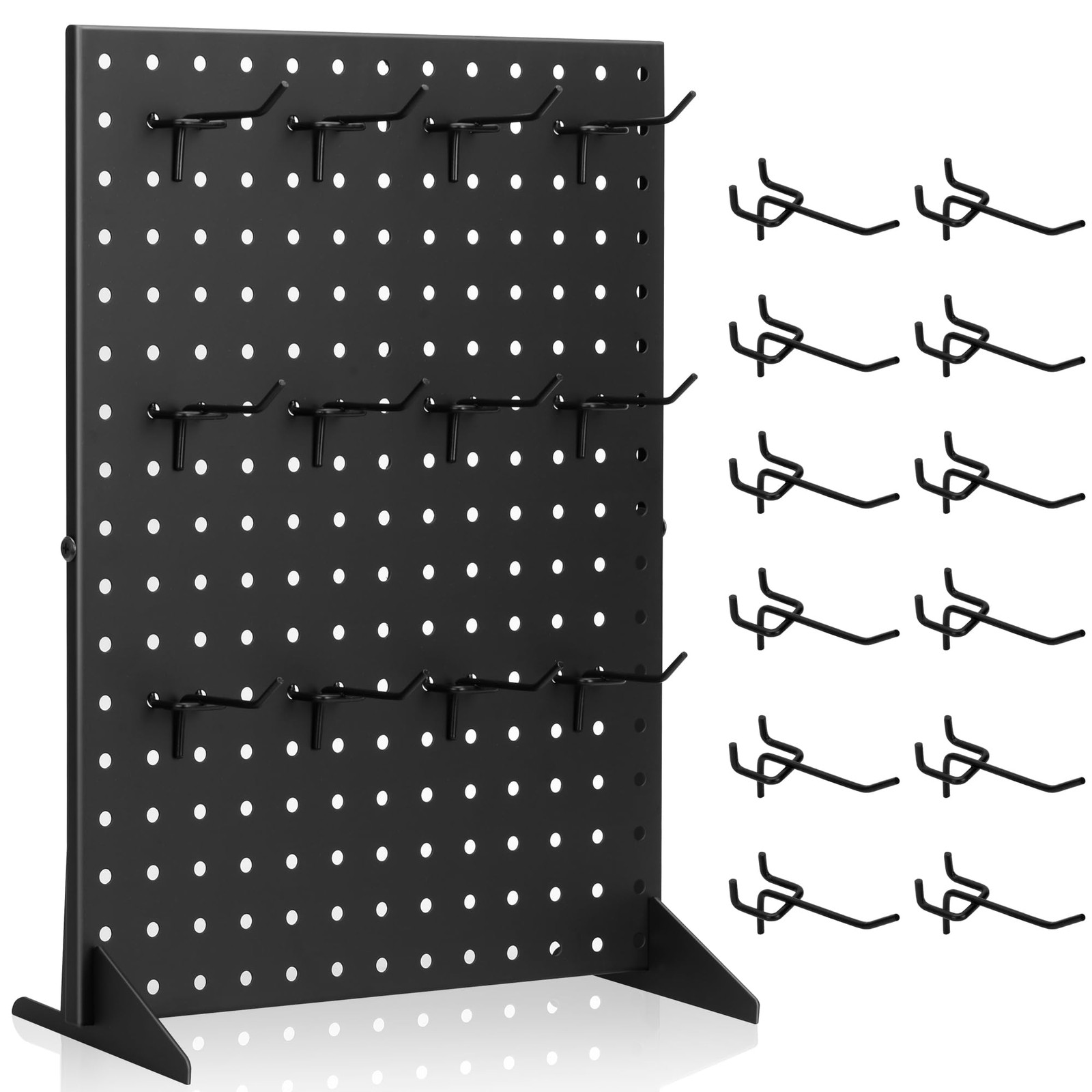 Pegboard Display Stand With 12 Peg Hooks for Retail Craft Shows  Fairs - Metal