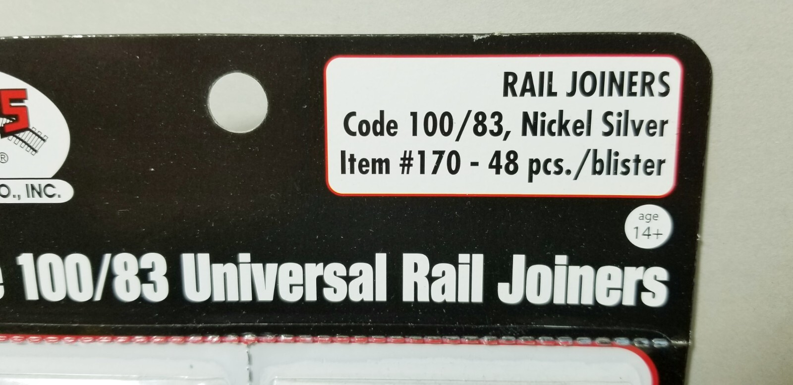 Atlas 170 Rail Joiners -- Nickel-Silver for Code 100 or 83 Rail package of 48