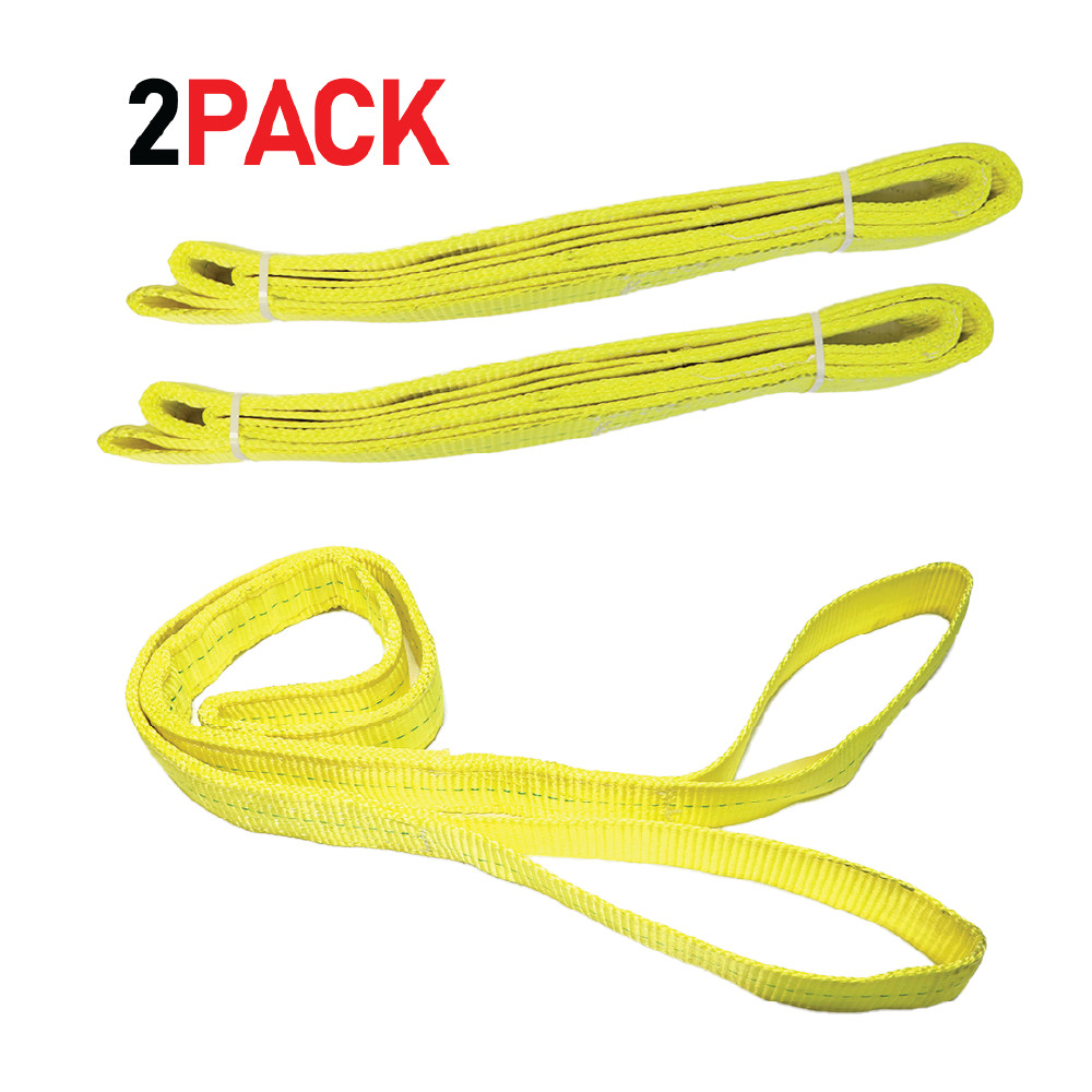 BXR 2” x 8FT Lifting Sling 19,600-lbs 2 Pack Heavy Duty Multipurpose Straps