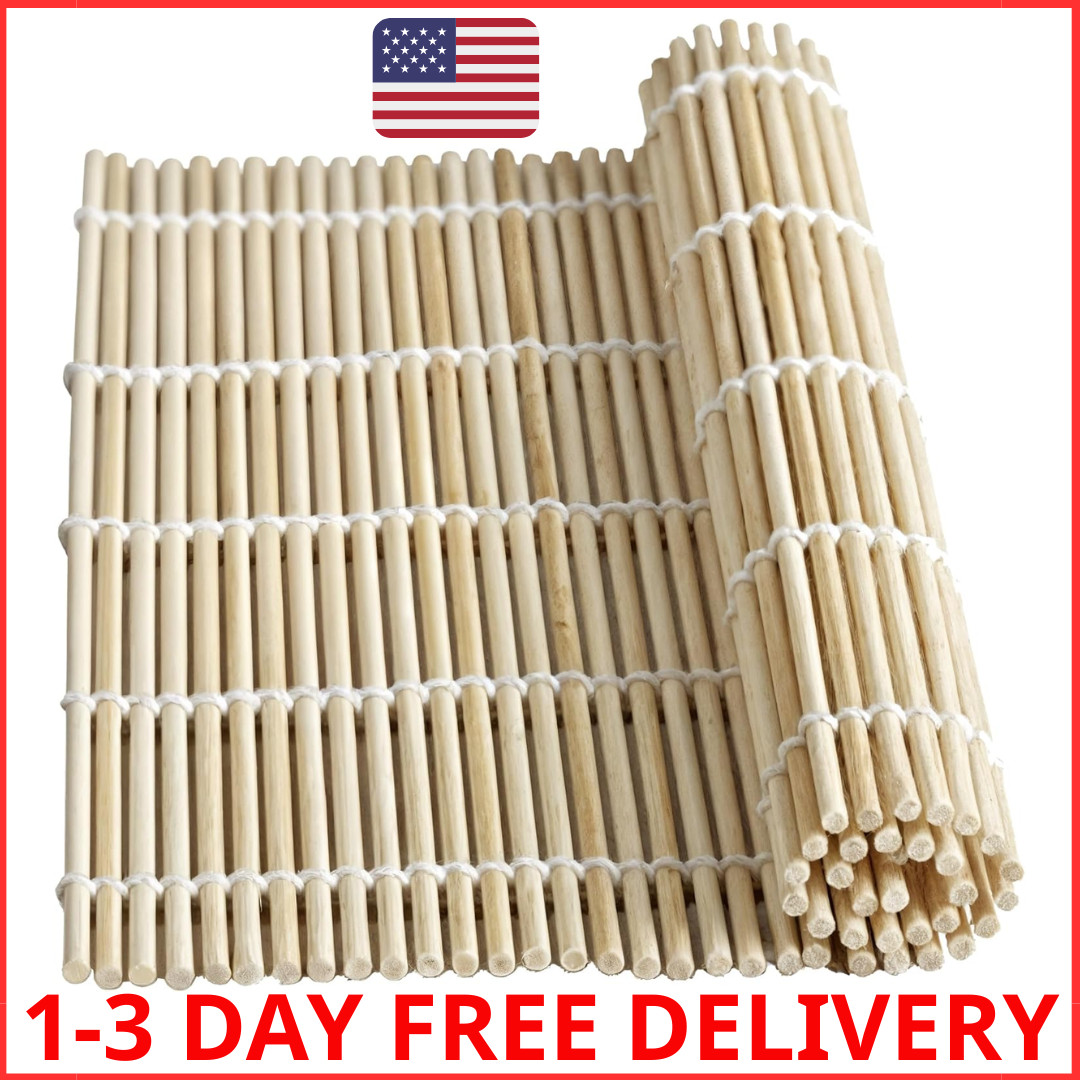 Bamboo Sushi Rolling Mat – Natural Bamboo Sushi Maker Mat for Homemade Sushi Rol