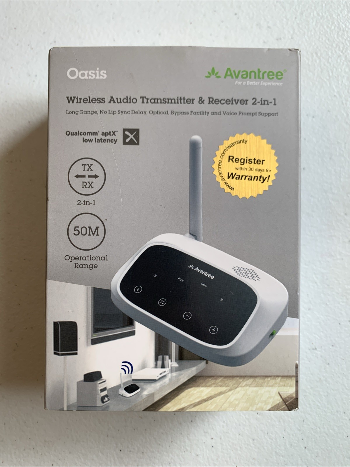 Aventree Oasis Wireless Audio Transmitter & Receiver 2 In 1 Model BTTC-500