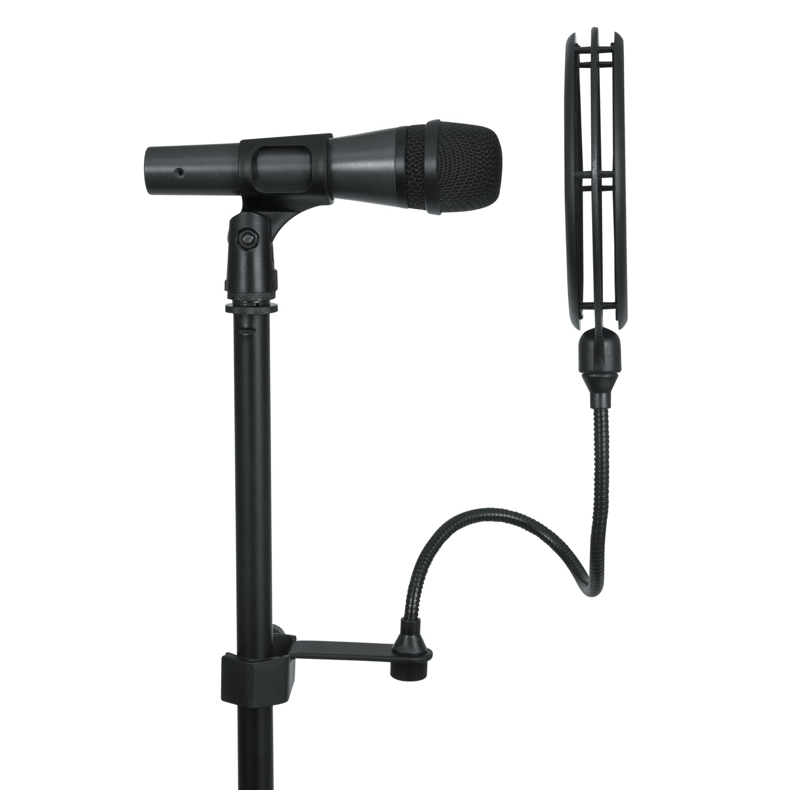 Gator Frameworks Split Level Double Layered Pop Filter with Attachment Black