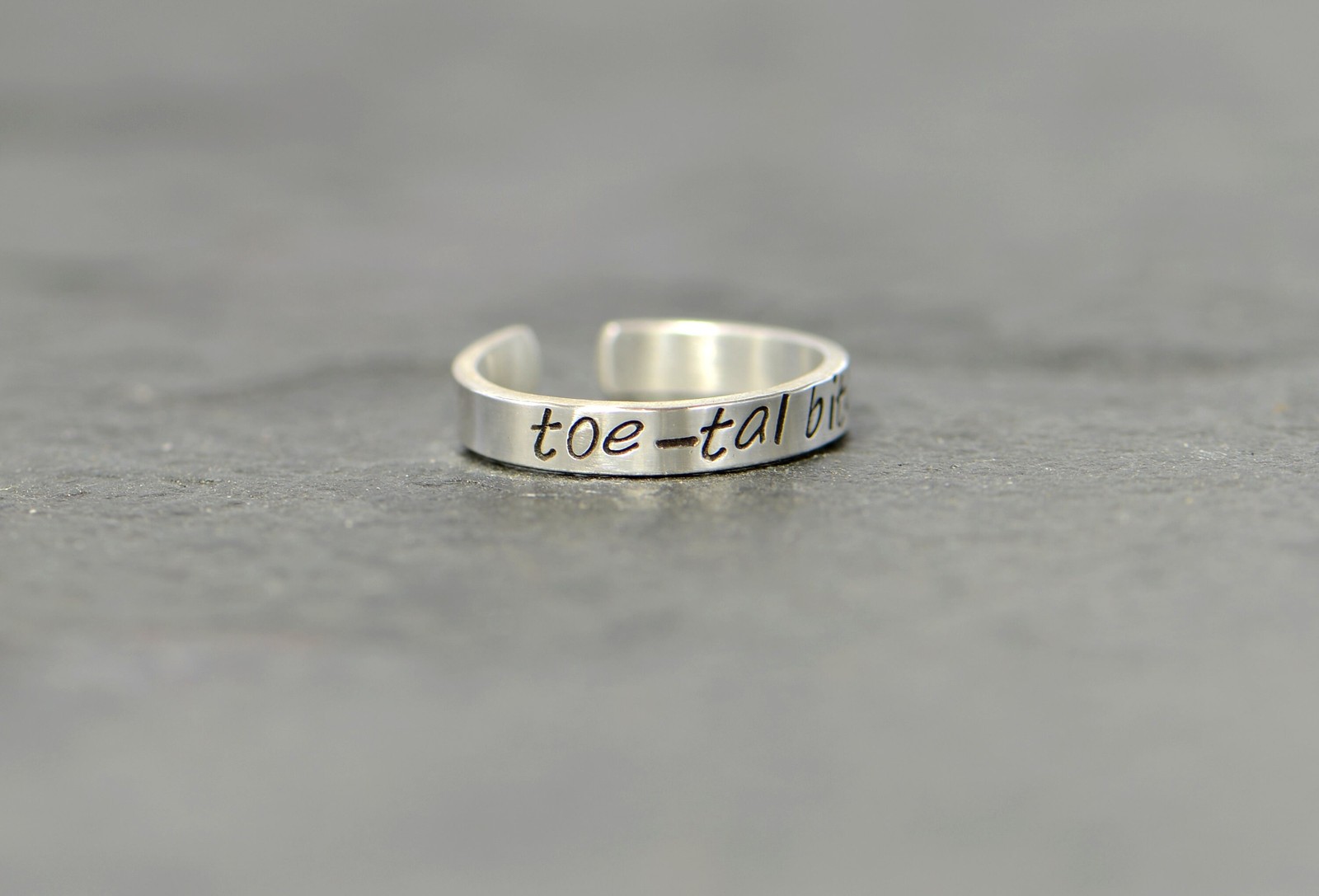 sterling silver toe ring - toe ring with a pun
