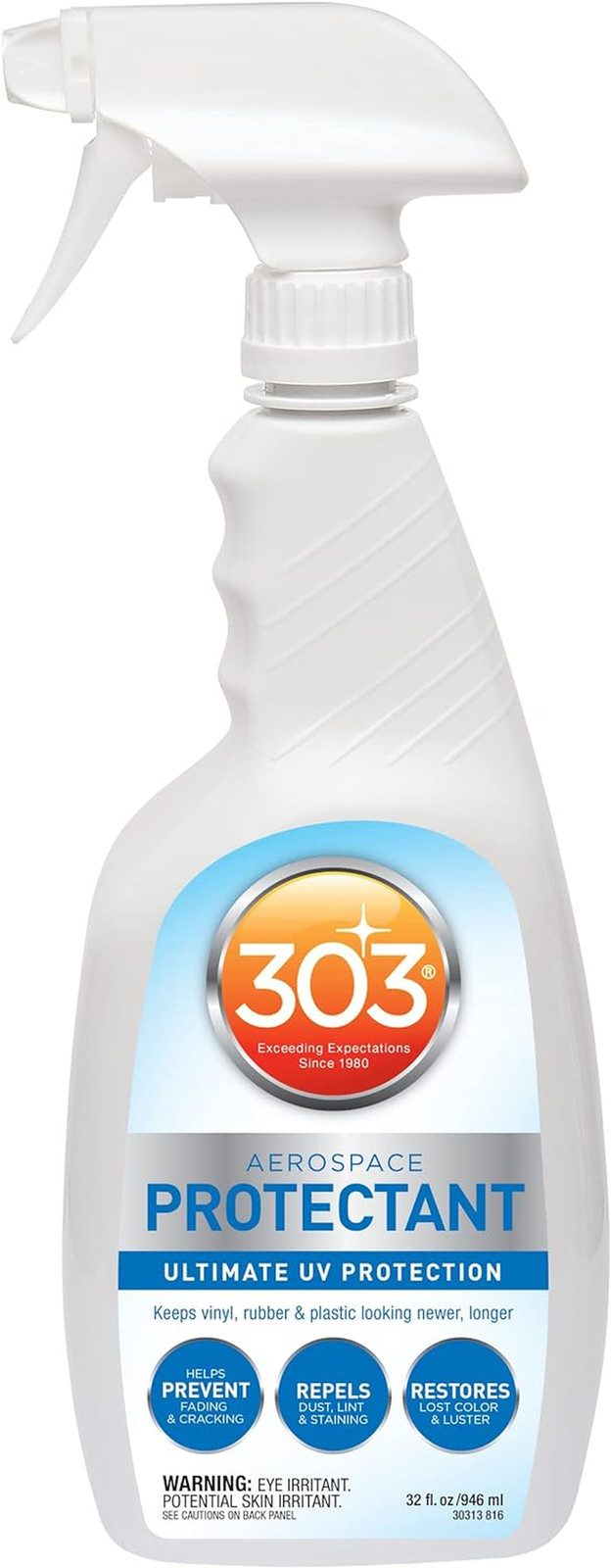 Aerospace Protectant Spray, UV Protection, Repels Dust, Dirt, & Staining, Matte