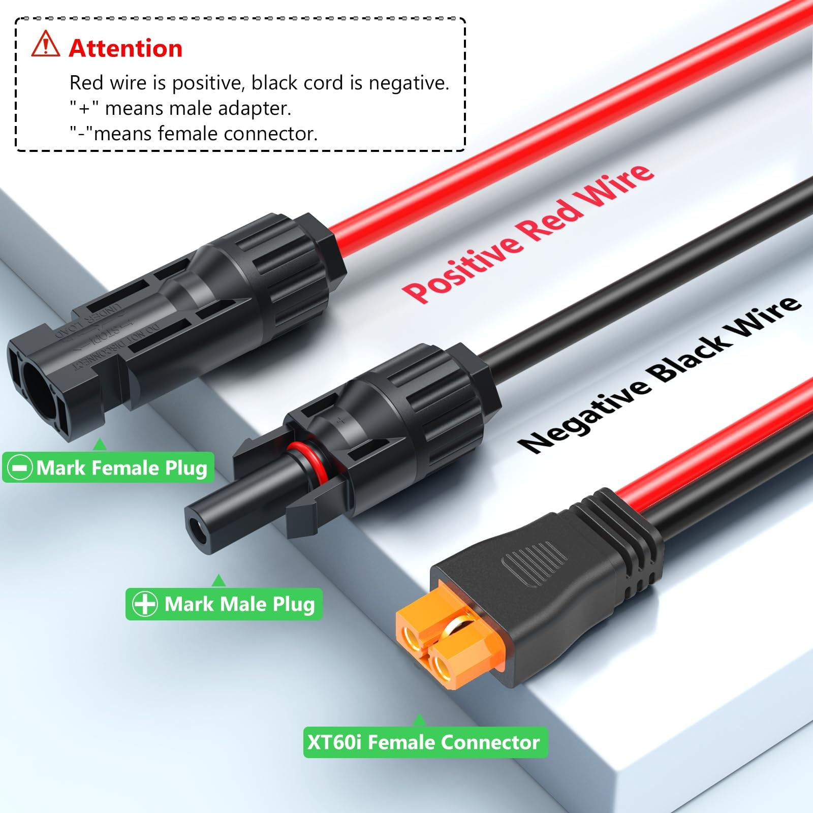 Vansdon Solar to XT60i Extension Cable 10AWG 20FT XT60i Female to Male