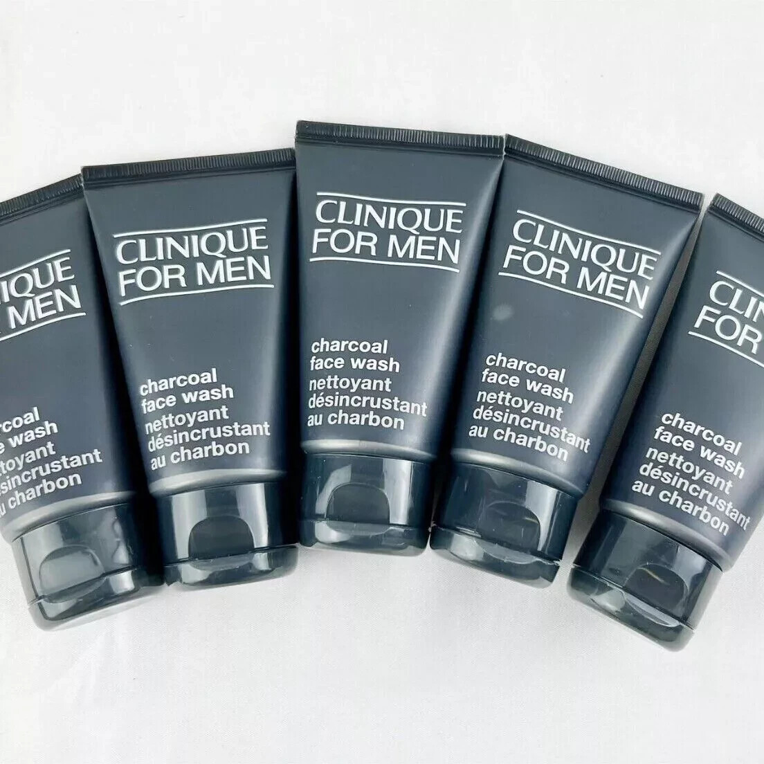 Lot of 5 Clinique For Men Charcoal Face Wash 1.7 oz/50 ml Total 8.5 oz/250 ml