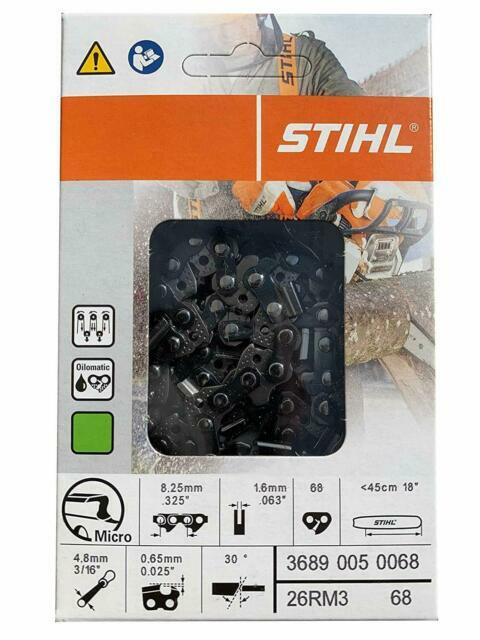 NEW OEM STIHL CHAIN 3689 005 0068 , MICRO 1.6mm .325 , 18in