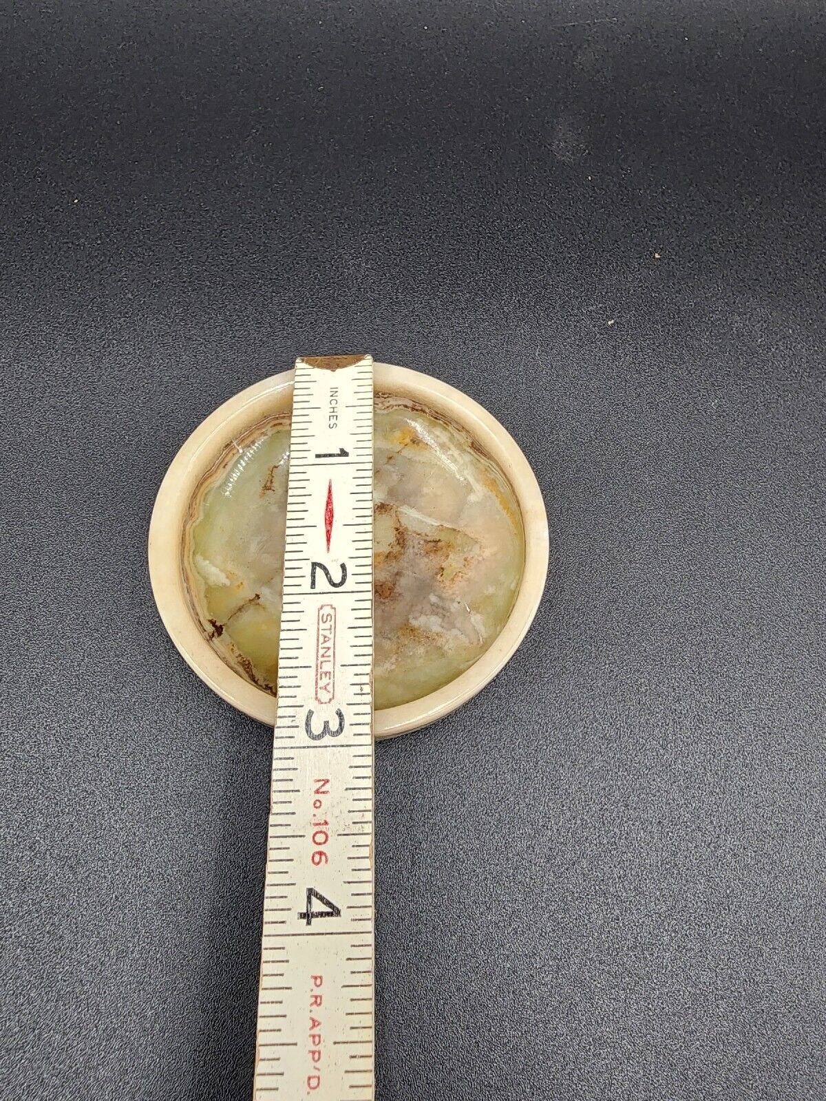 Carved Stone Trinket Ring dish 3”