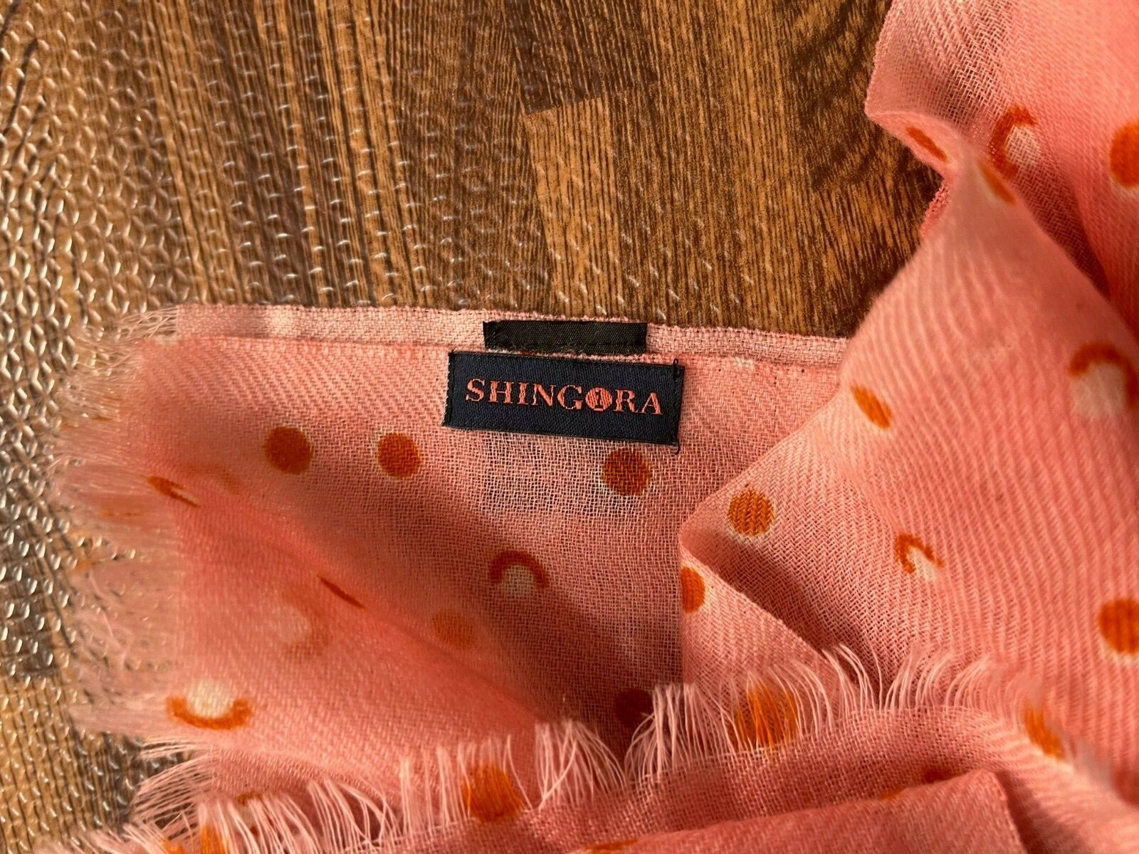 Shingora Wrap Scarf Turquoise-Pink Patterned / Polka Dot Size 80”x29”