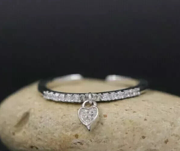 Simulated Diamond Women Adjustable Toe Ring 14K White Gold Plated 1Ct Round Cut