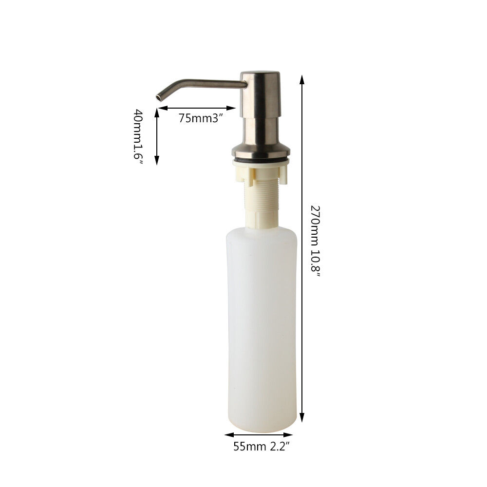 Deck Mounted Brushed Nickel Liquid Soap Dispenser Pump Bottle For Kitchen Sink