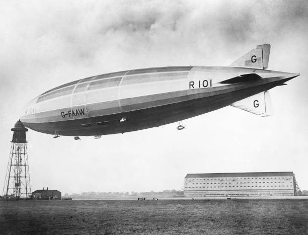 Old Aviation History Photo The Big British Dirigible R 101 In Cardington
