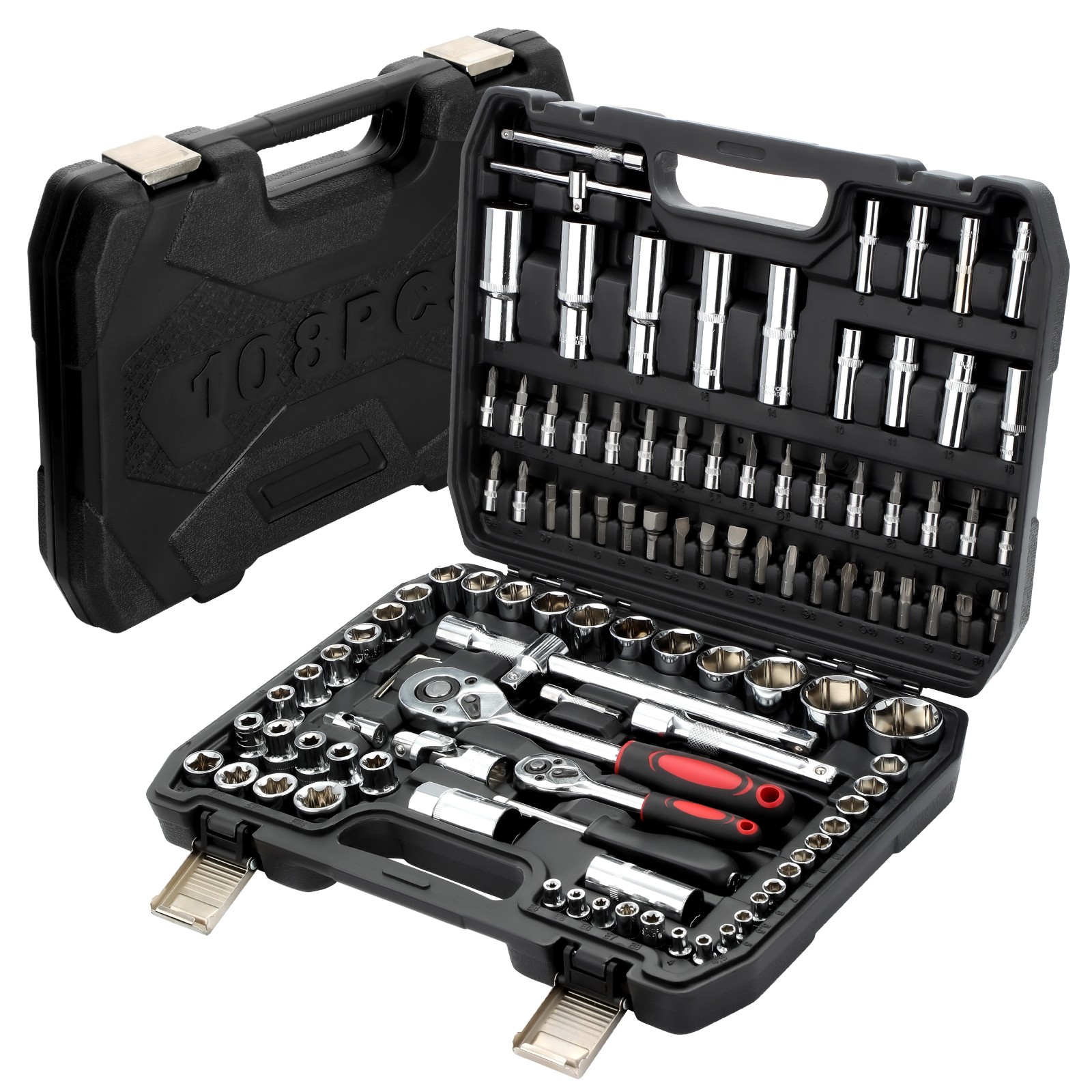 Mechanics Tool Set Wrench Set Repair Socket Wrench Set 108Pcs Mechanics