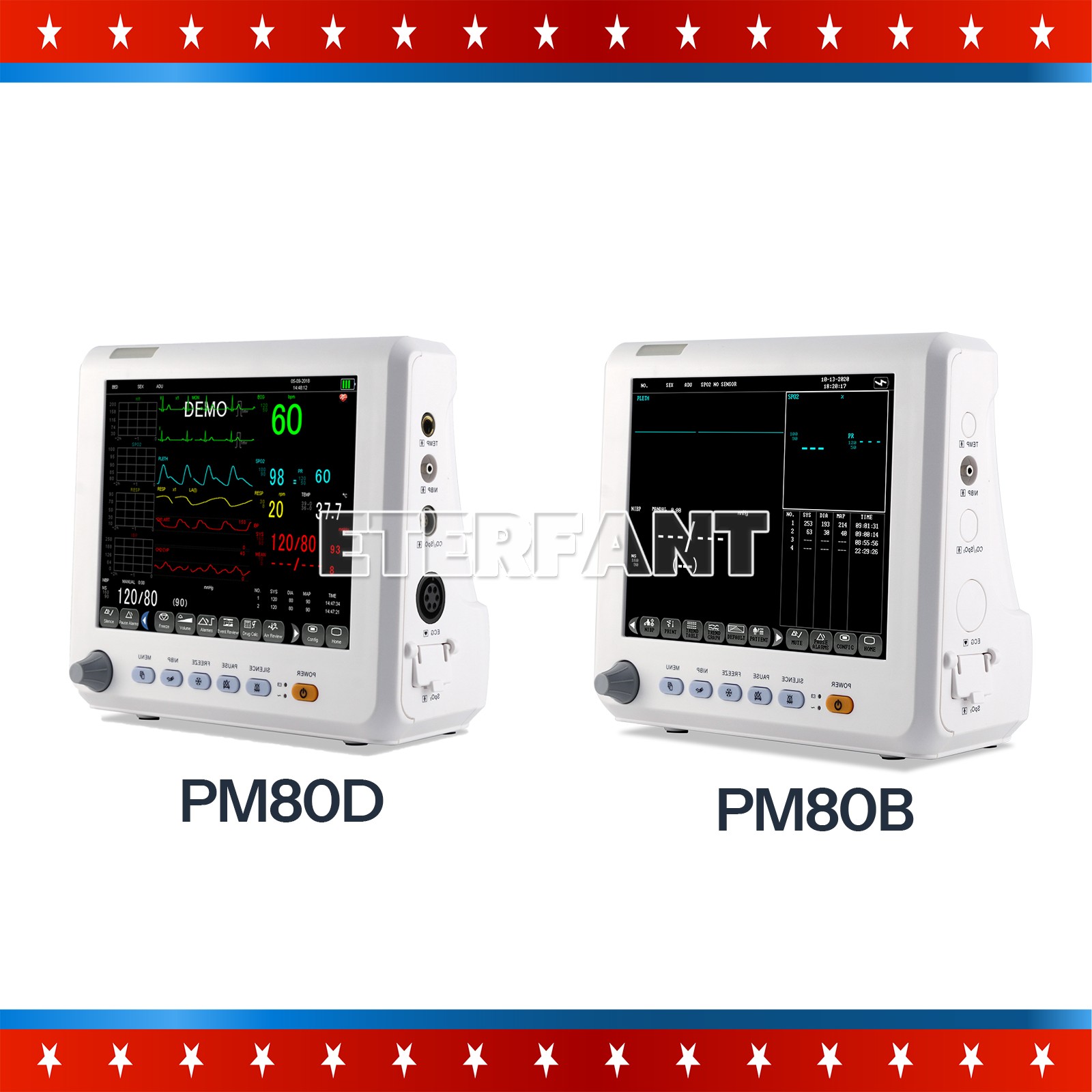 8-inch Patient Monitor CCU ICU Vital Sign For Hospital NIBP SPO2 PR TEMP US