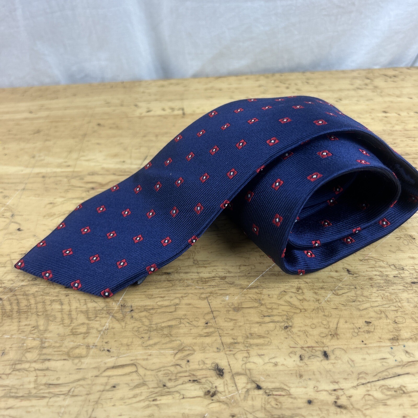 Studio Italia Navy Silk Print Tie
