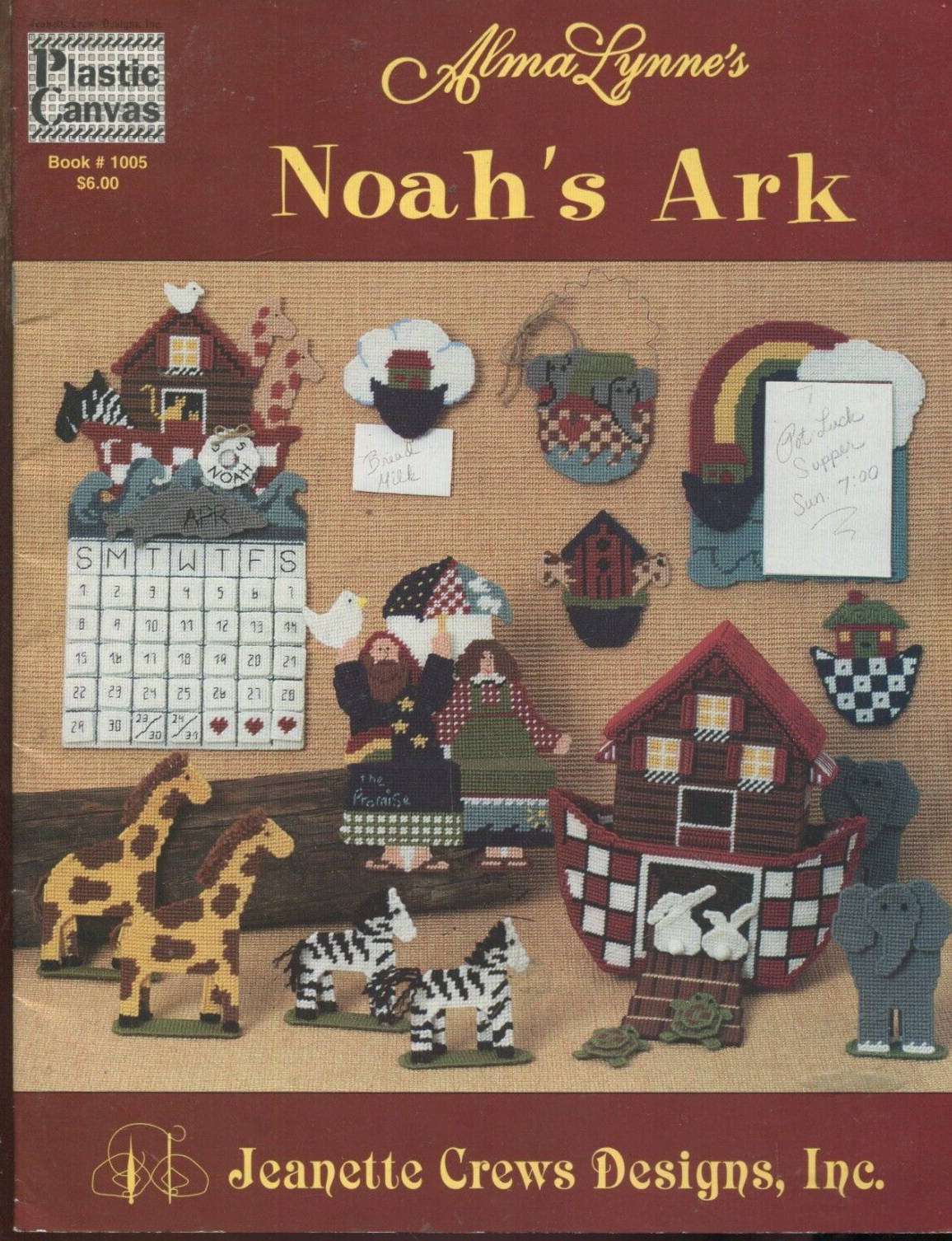 Alma Lynne's Noah's Ark Plastic Canvas Pattern Booklet Jeanette Crews Designs