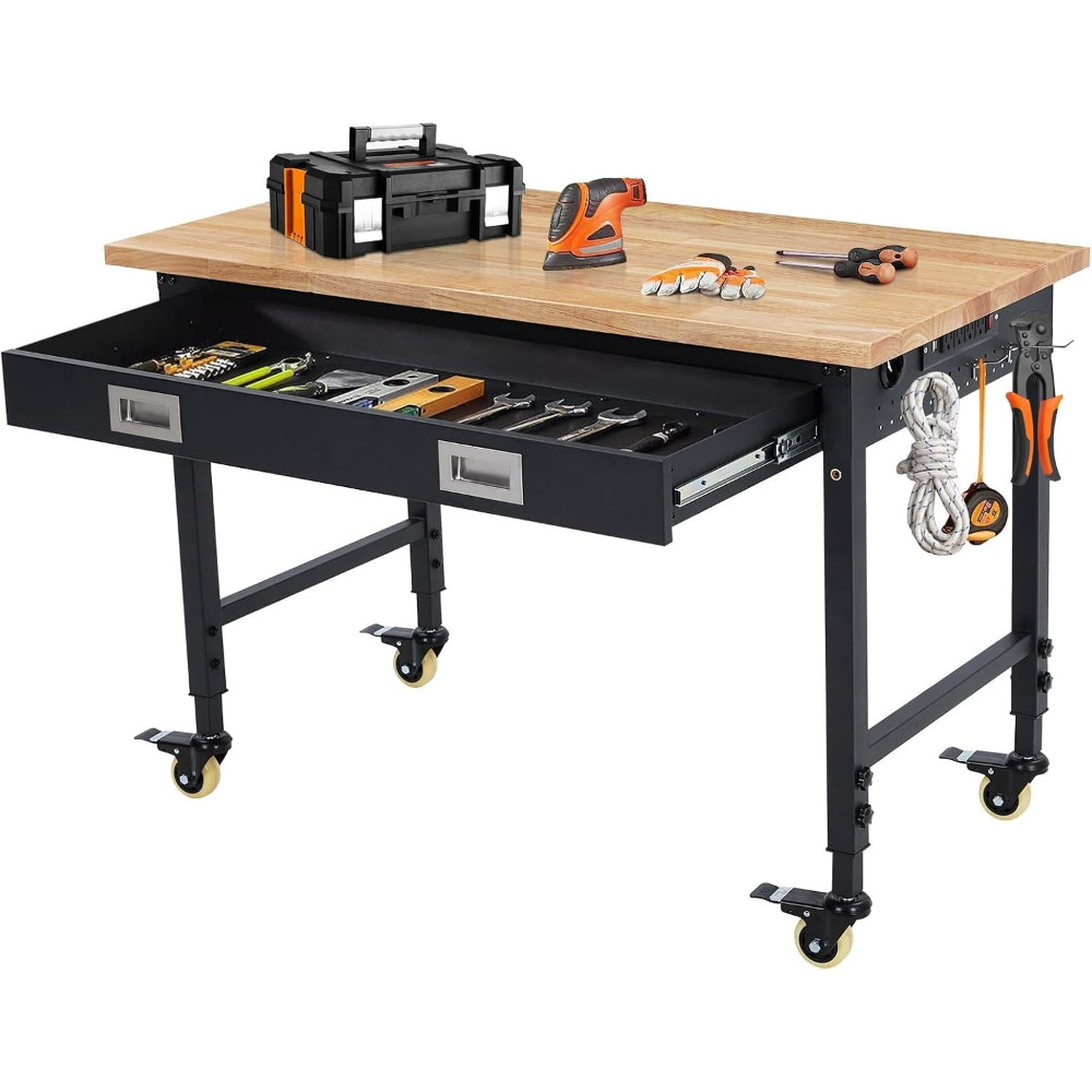 Heavy Duty Rolling Tool Chest Workbench with Drawers for Garage Workshop Use