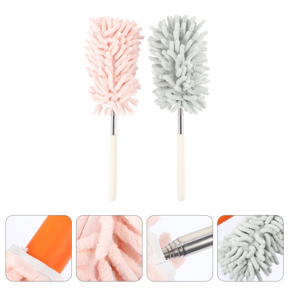2 Pcs Retractable Gap Dust Cleaner Hand Duster Sweeper Brush Dusting