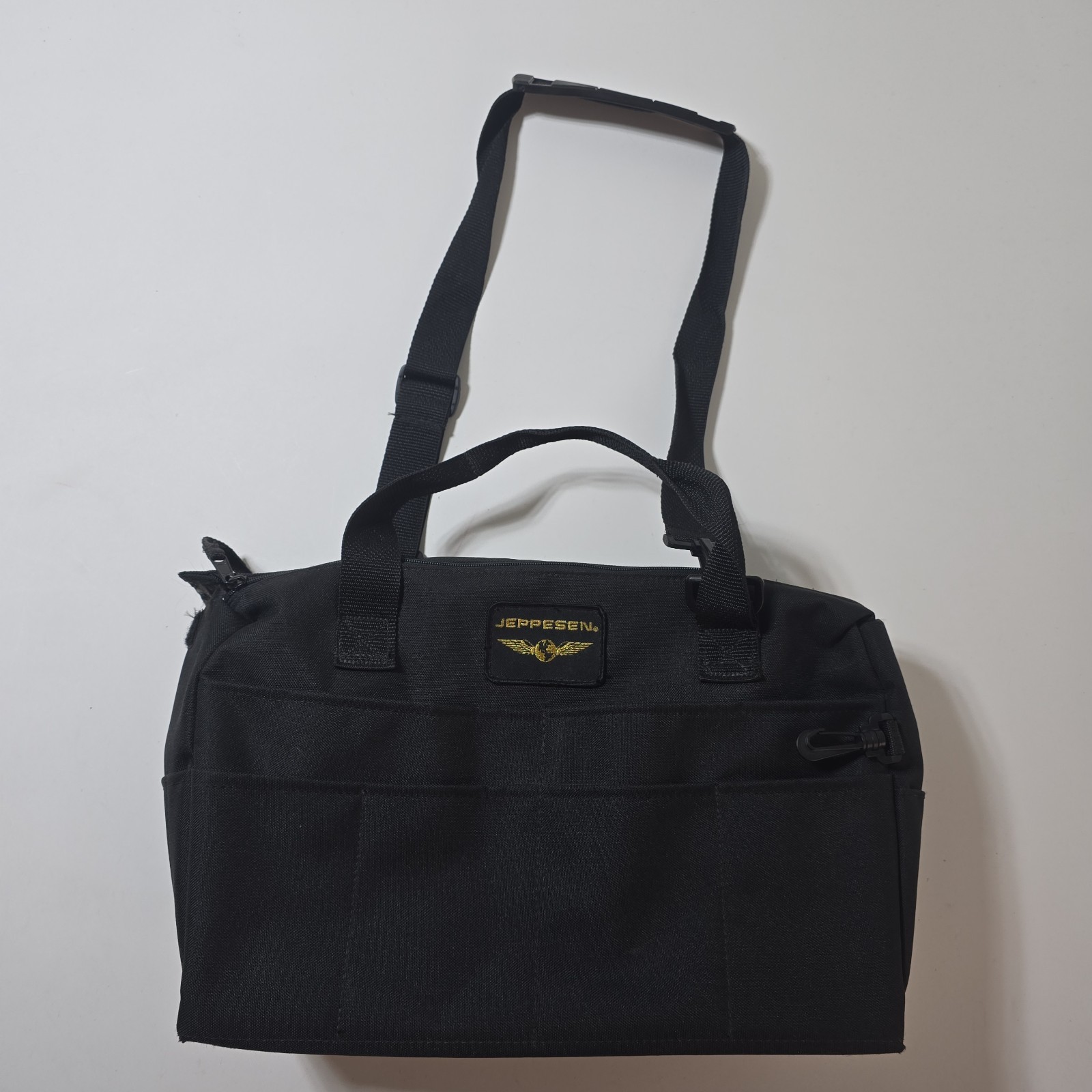 Jeppesen Flight Duffle Overnight Bag Pilot Aviation Black Dual Zip