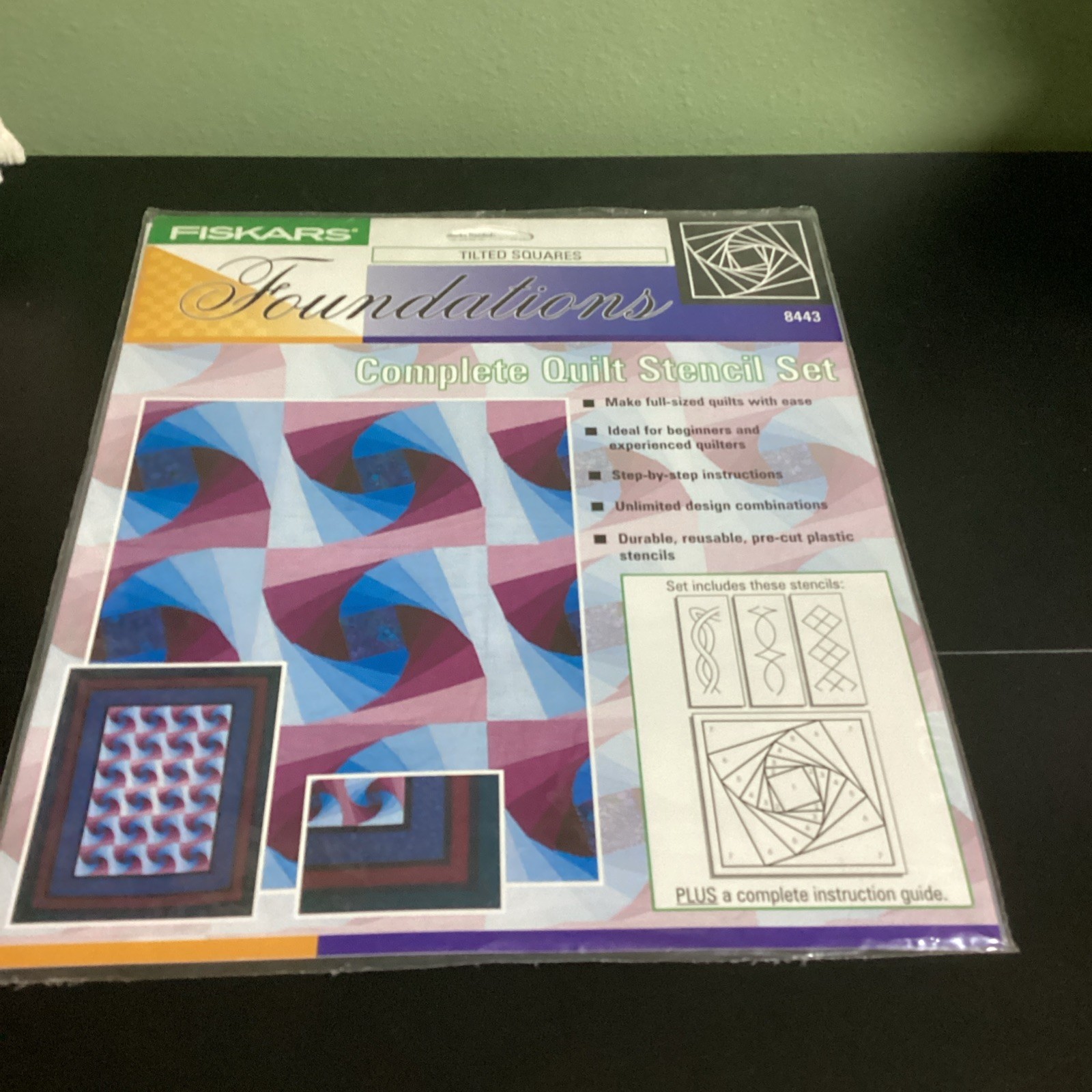 Fiskars Foundations Tilted Squares #8443 Complete Quilt Stencil Set
