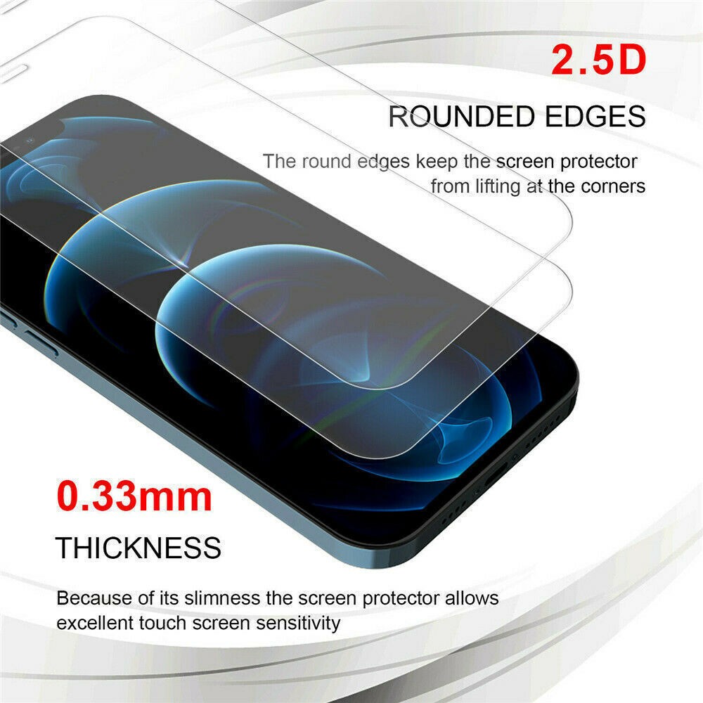 2 Pack Screen Protector Tempered Glass For iPhone 13/14/15/16 Pro Max Plus mini