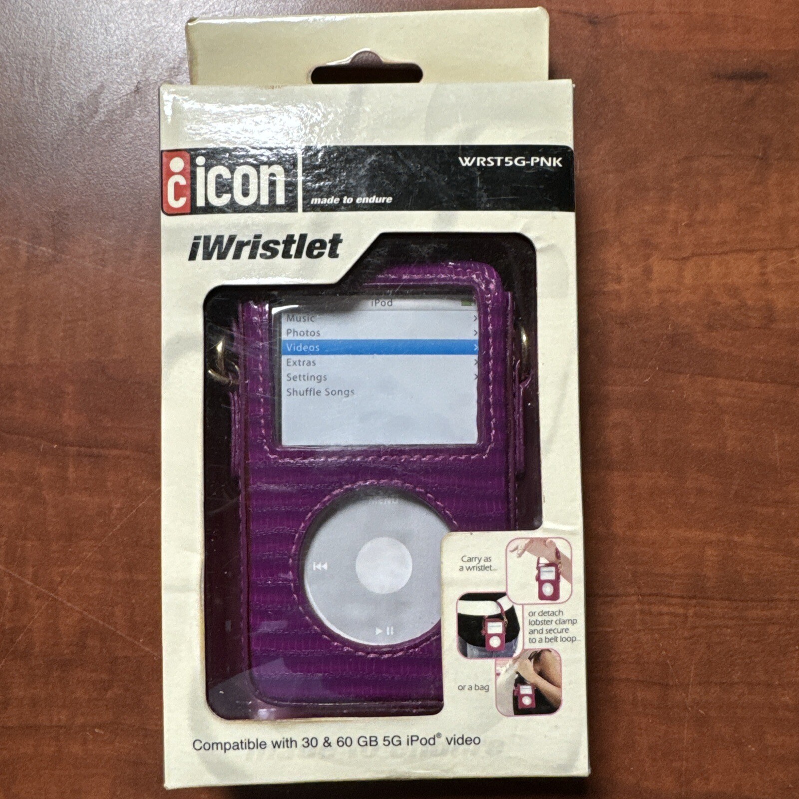2006 Icon Ipod IWristlet. Faux Pink/Purple Alligator  Wrst5g-pnk
