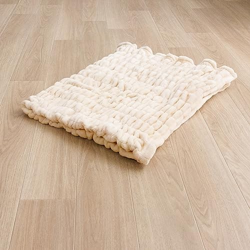 IKEHIKO Sucre Bedding Throw Rectangular Throw Ivory Approx. 70 x 120cm Machine