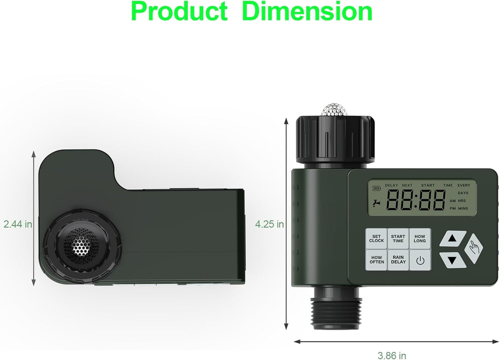 Watering Timer for Garden Lawn Sprinkler Programmable with Rain Delay Waterproof