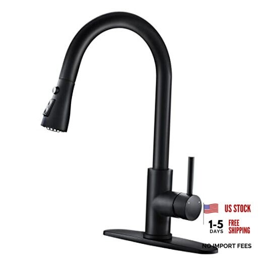 Black Kitchen Faucets with Pull Down Sprayer Kitchen B - Black Contemporary