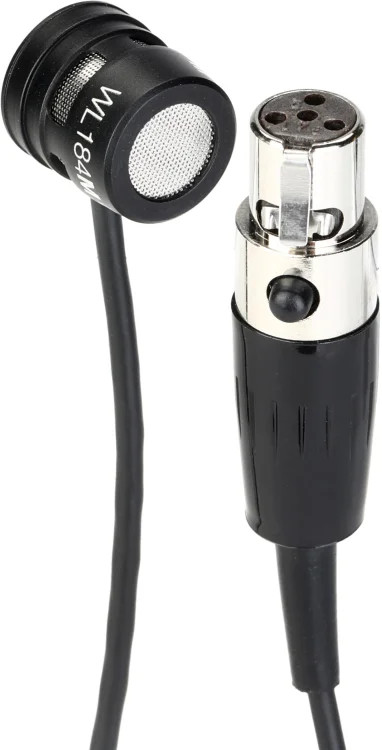 Shure WL184m Supercardioid Lavalier Microphone with TA4F Connector - Black