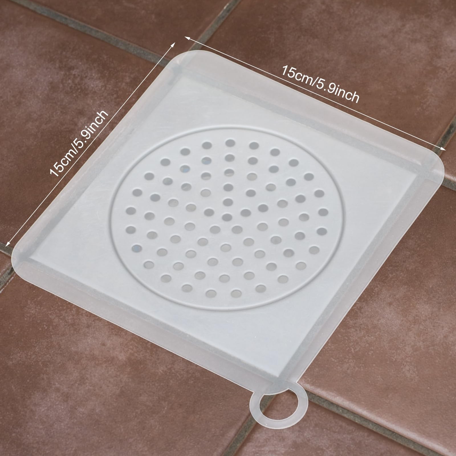 2 Pieces Floor Drain Cover Silicone Tub Stopper, 6x6 Inch Anti-Odor White