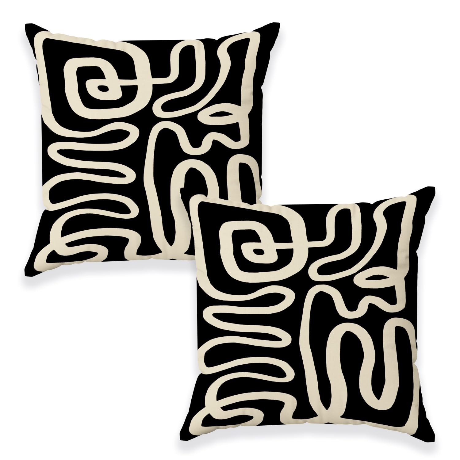 Yomisex black and beige 22" x (Pack of 2), Black Beige22x22 Set 2