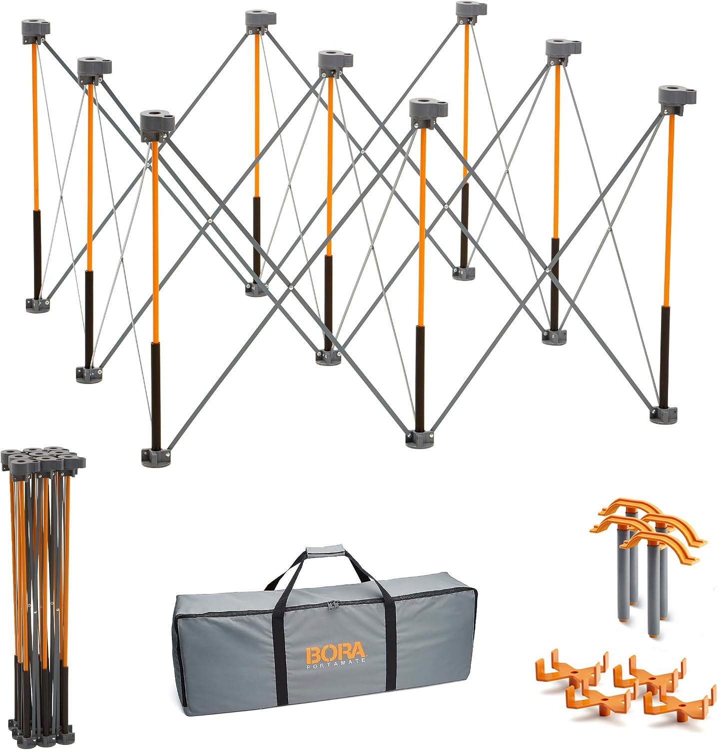 30in Folding Work Table Set No Assembly 9-Strut Collapsible Table
