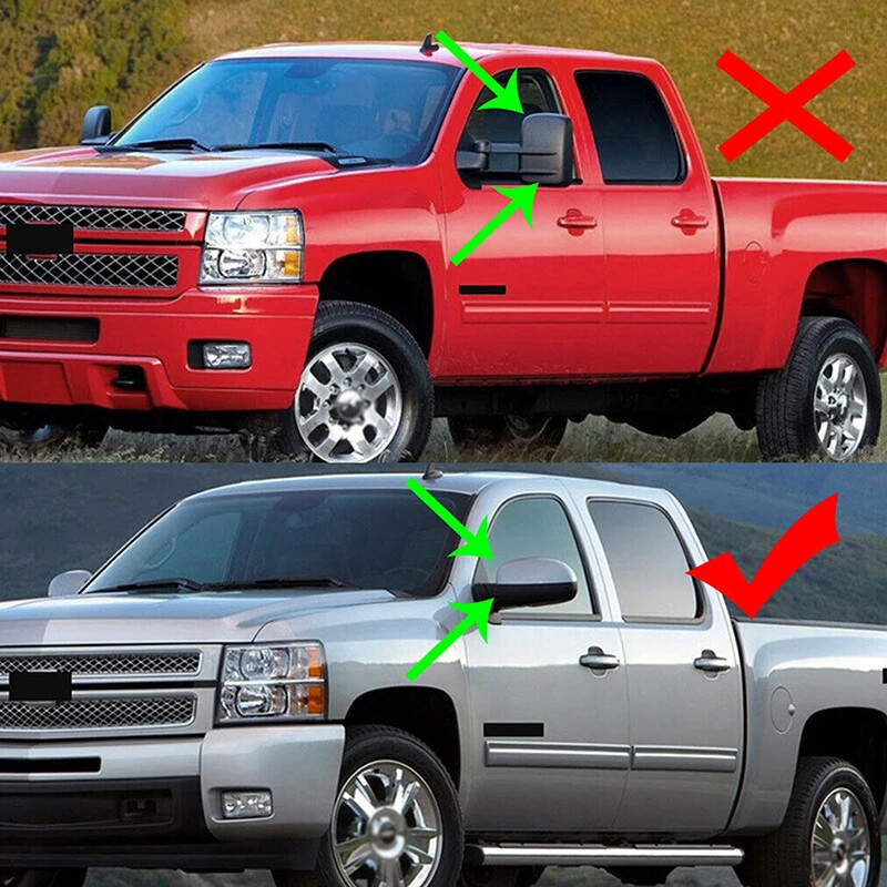 Fits 07-13 Chevy Silverado / GMC Sierra CHROME Mirror Covers Caps Replacement