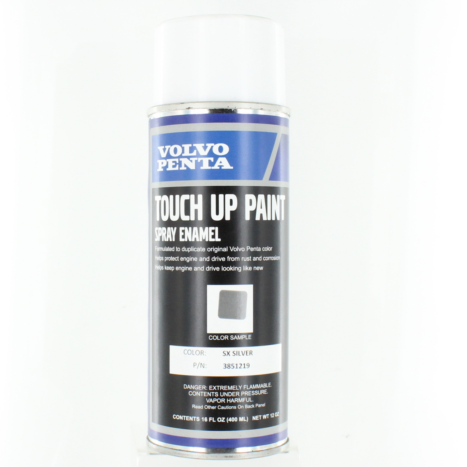 Volvo Penta New OEM SX Silver Touch Up Enamel Spray Paint 16 fl.oz., 3851219