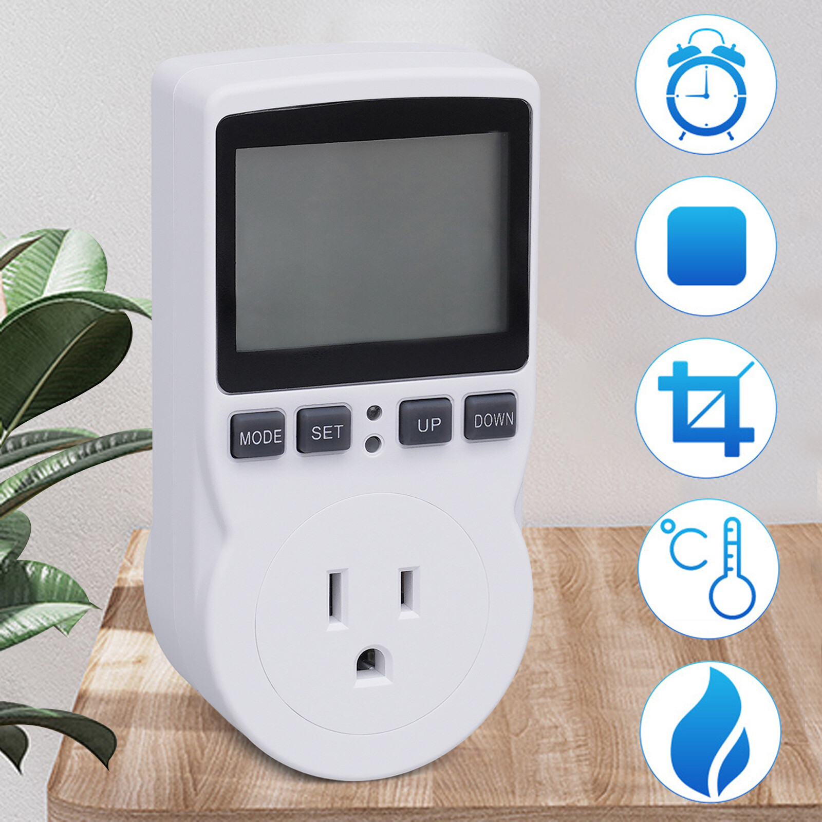 Thermostat Plug Temp Controller Outlet Heater Cooler Programmable LED Display US
