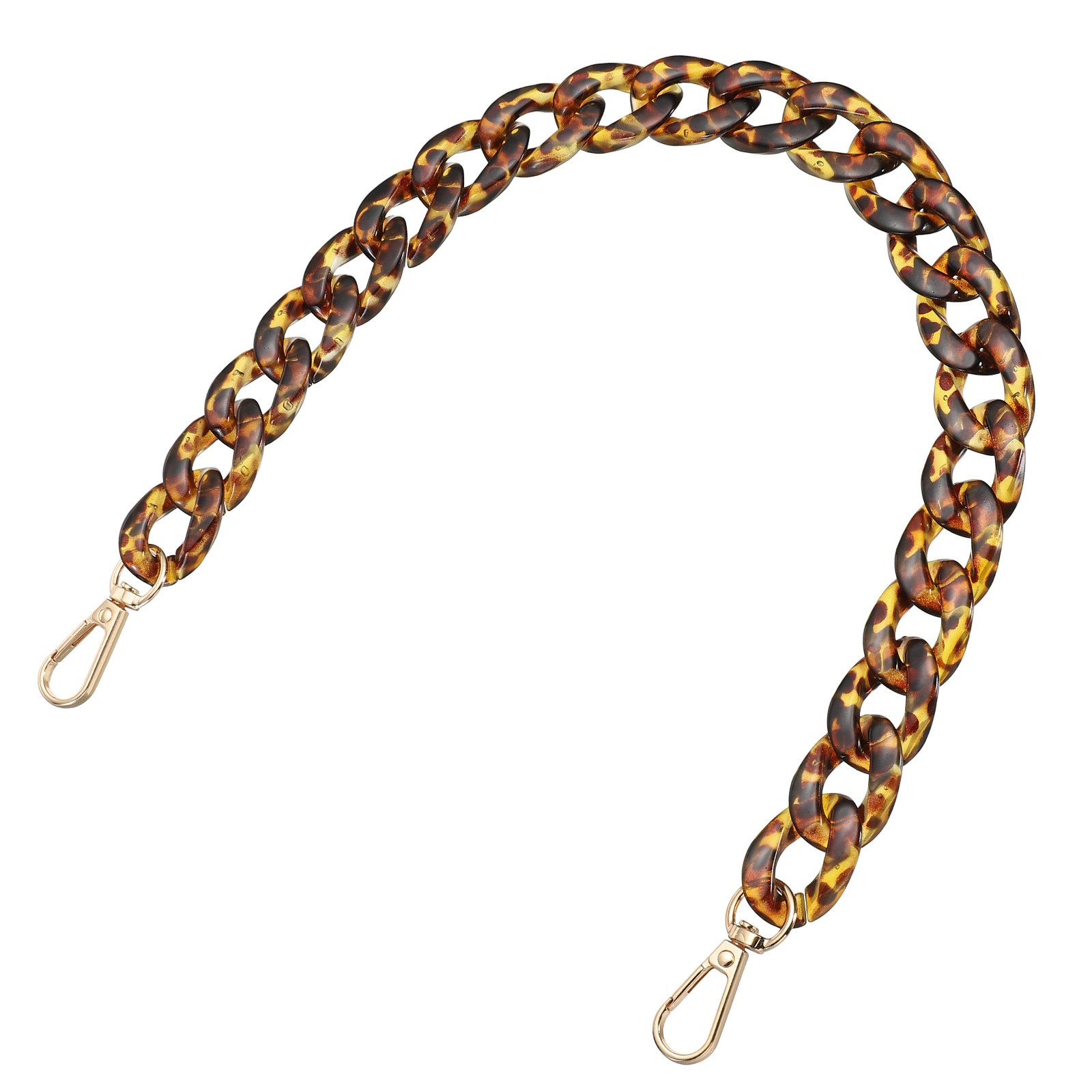 Acrylic Bag Chain, 18" Acrylic Chain for Purse Straps, Leopard/Brown