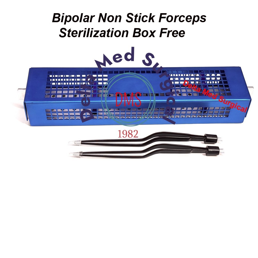 American Non-Stick Bipolar Forceps 8" –Reusable with Blue Sterilization Box Free
