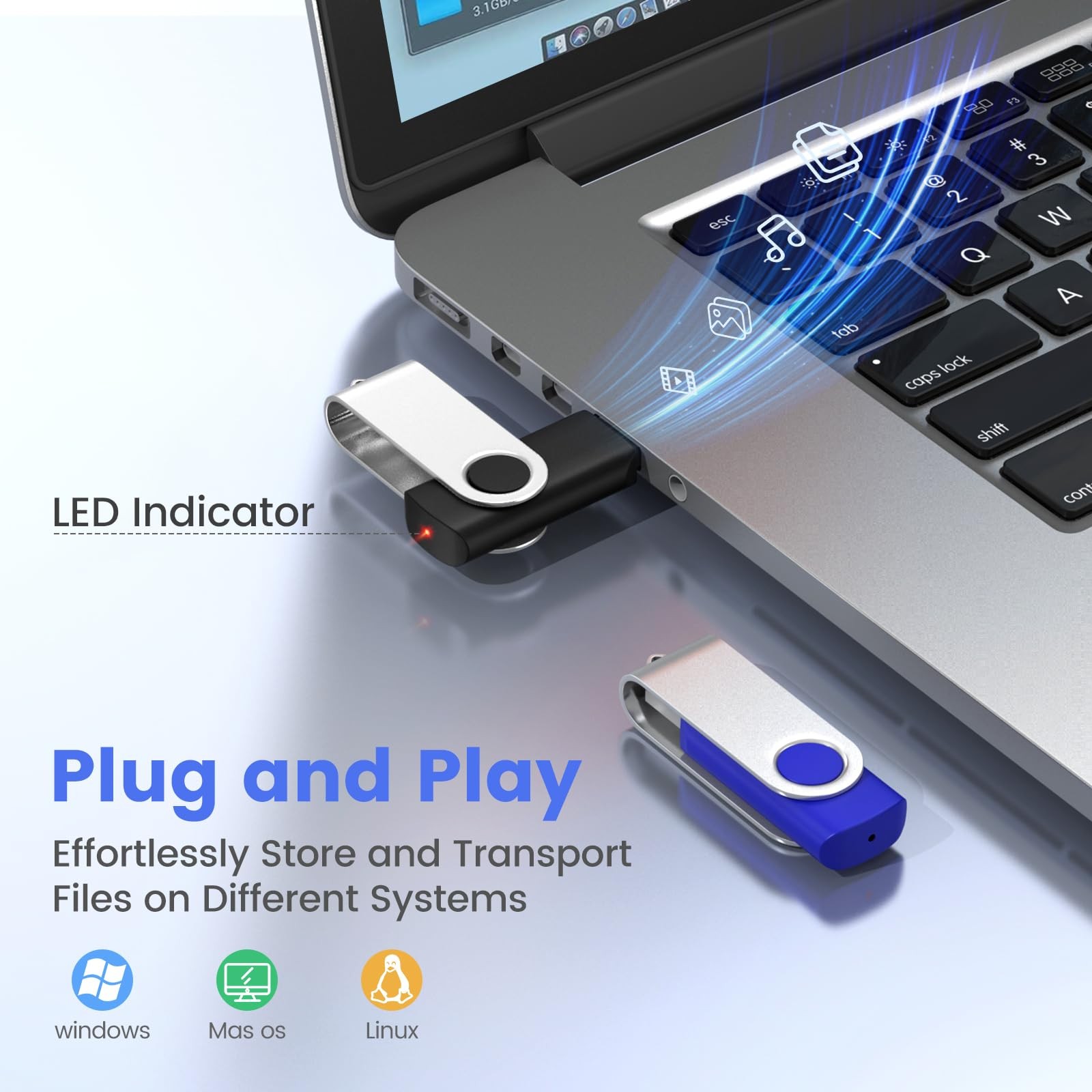 ABLAZE 1GB Flash Drive 10 Pack, USB 2.0 Memory Stick with 1GB, 10 Pack