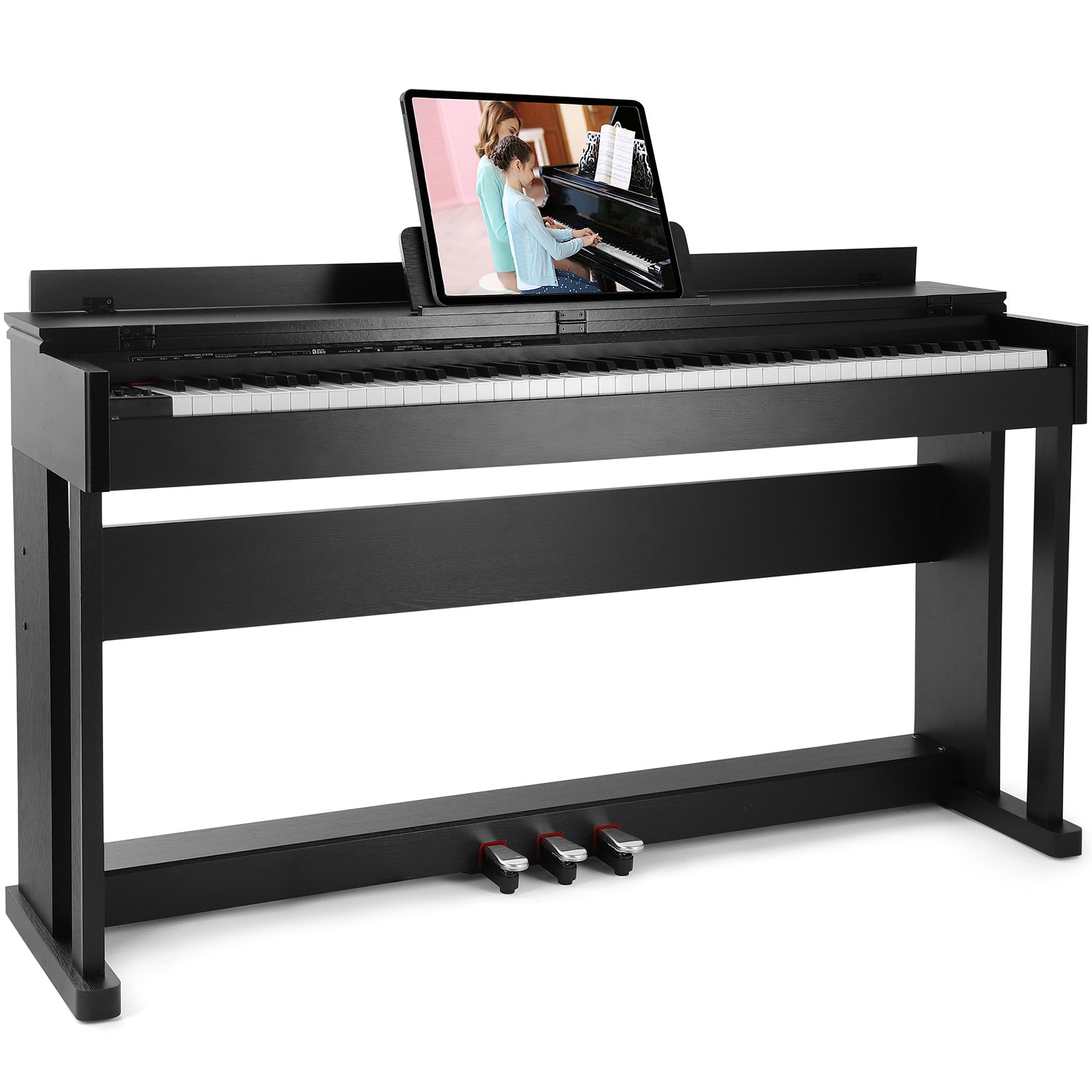 MUSTAR Black 88Key Fully Weighted Hammer Action Digital Piano Keyboard w/3-Pedal
