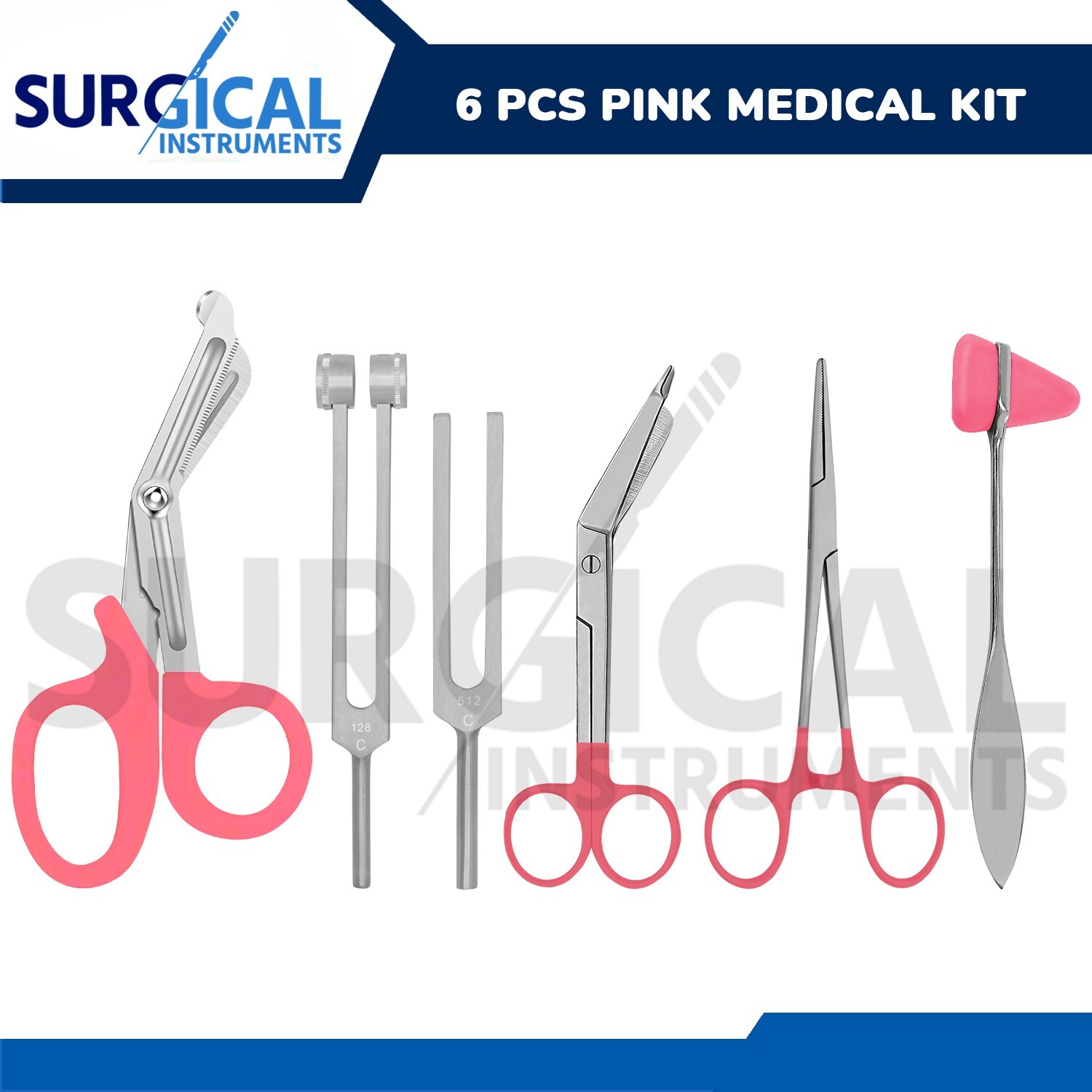 6 Piece PINK Medical Kit EMT Nursing Surgical EMS Student Paramedic HOLIDAY GIFT
