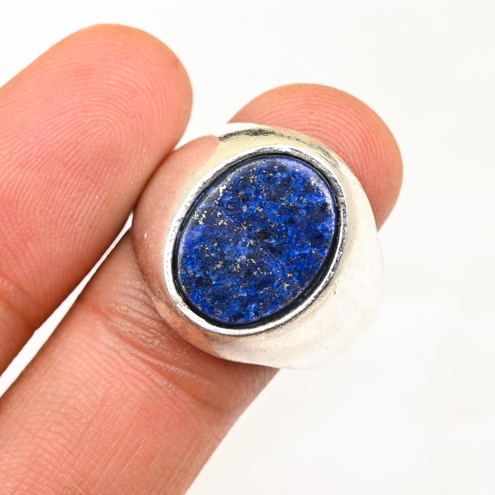 Lapis Lazuli Men's Ring 925 Sterling Silver Statement Handmade Ring AllSize M550