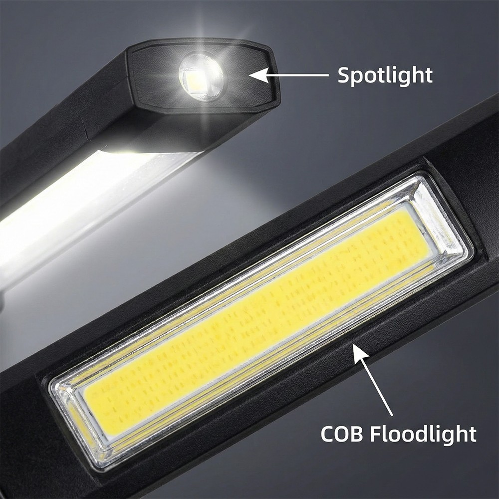 Mini COB LED Work Light 1200mAh Magnetic Rechargeable Mechanic Torch Flashlight