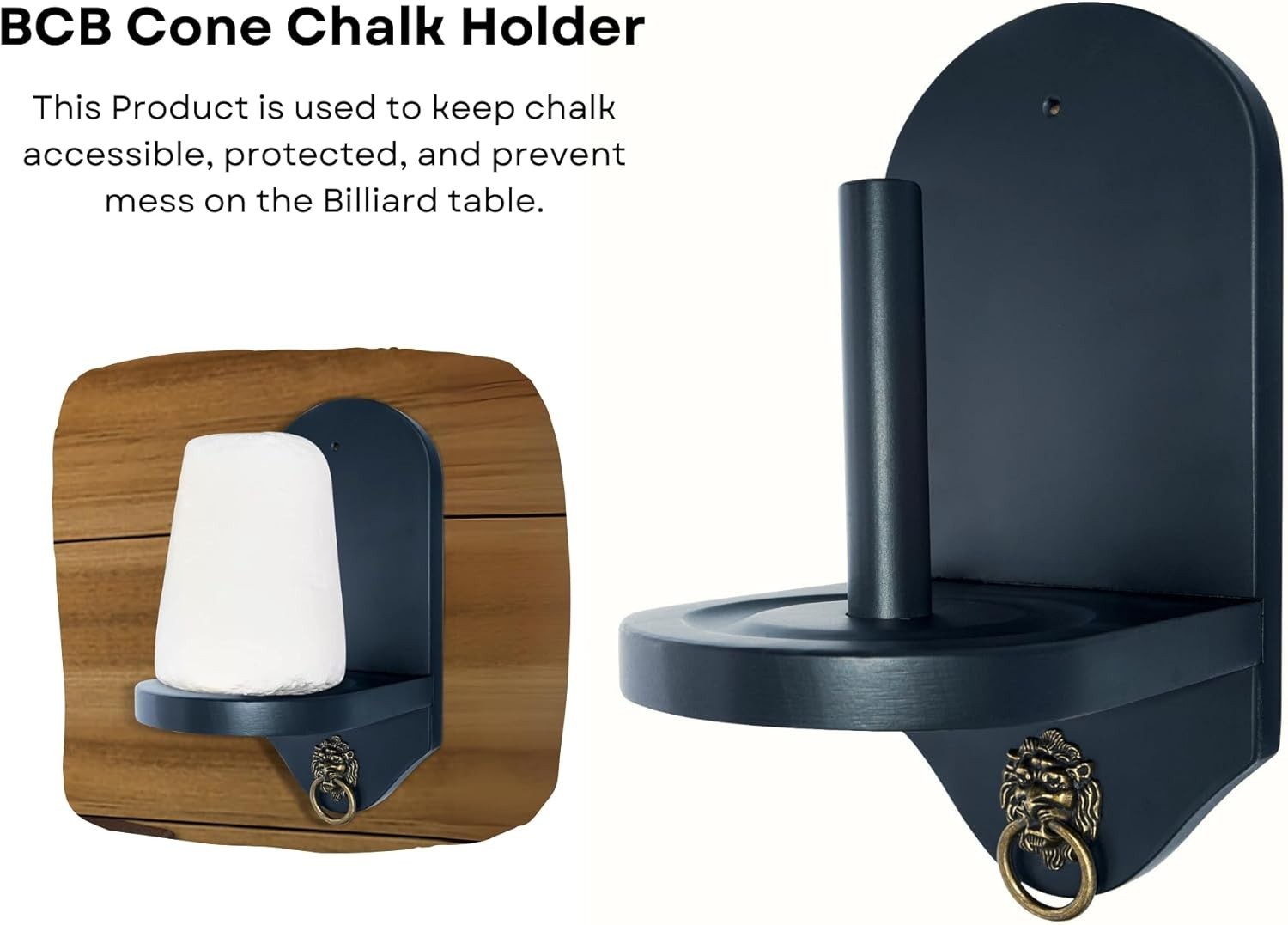 BCB Wall Mount Wood Cone Chalk Holder/Pool Hand Chalk Holder/Pool Table Accessry